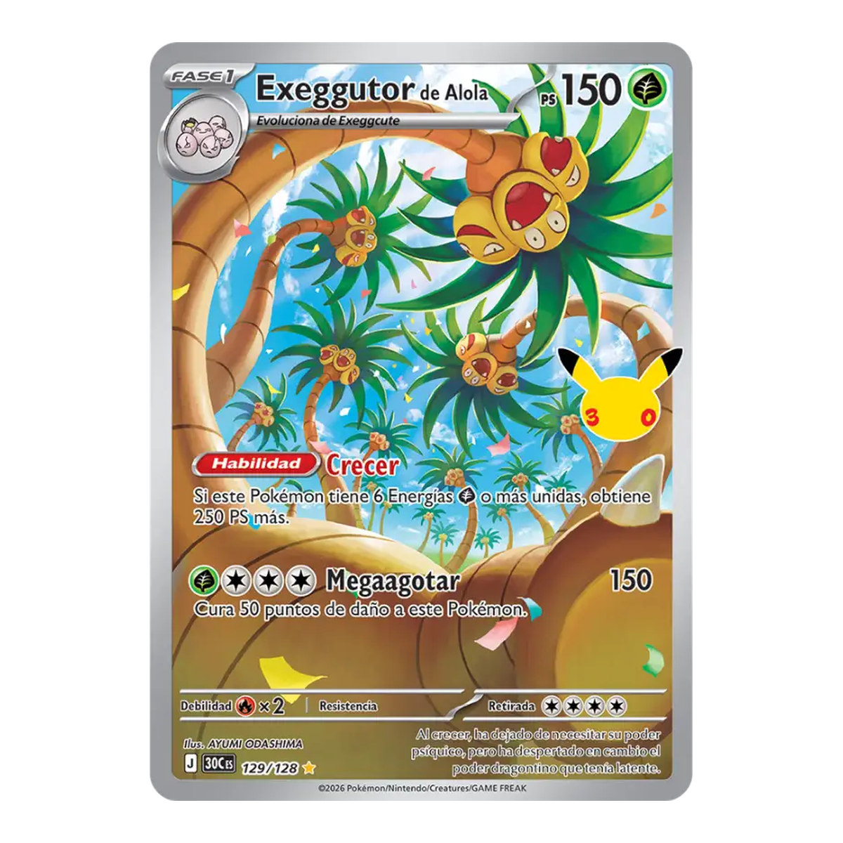 Exeggutor de Alola 30th Celebration 129 - Español
