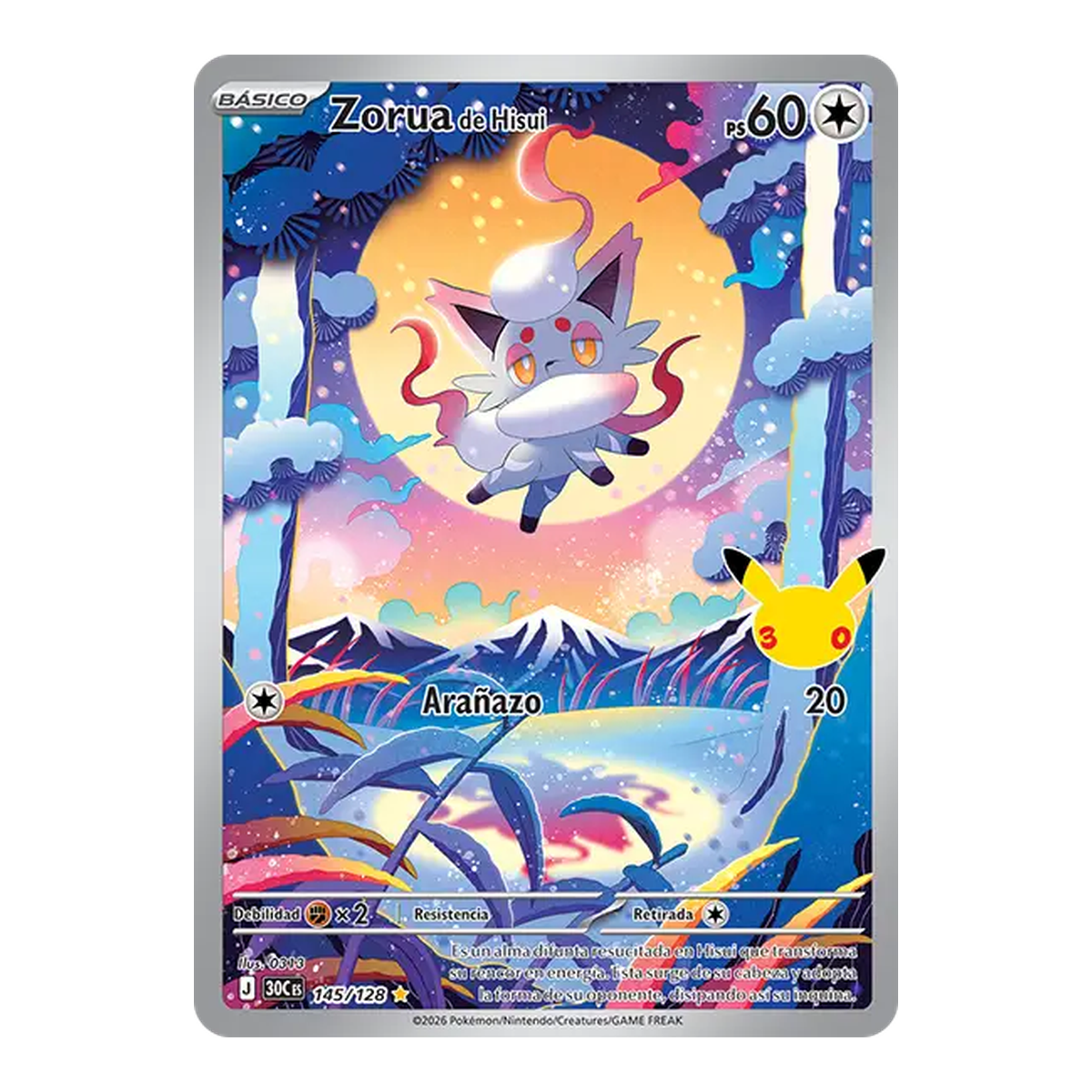 Zorua de Hisui 30th Celebration 145 - Español