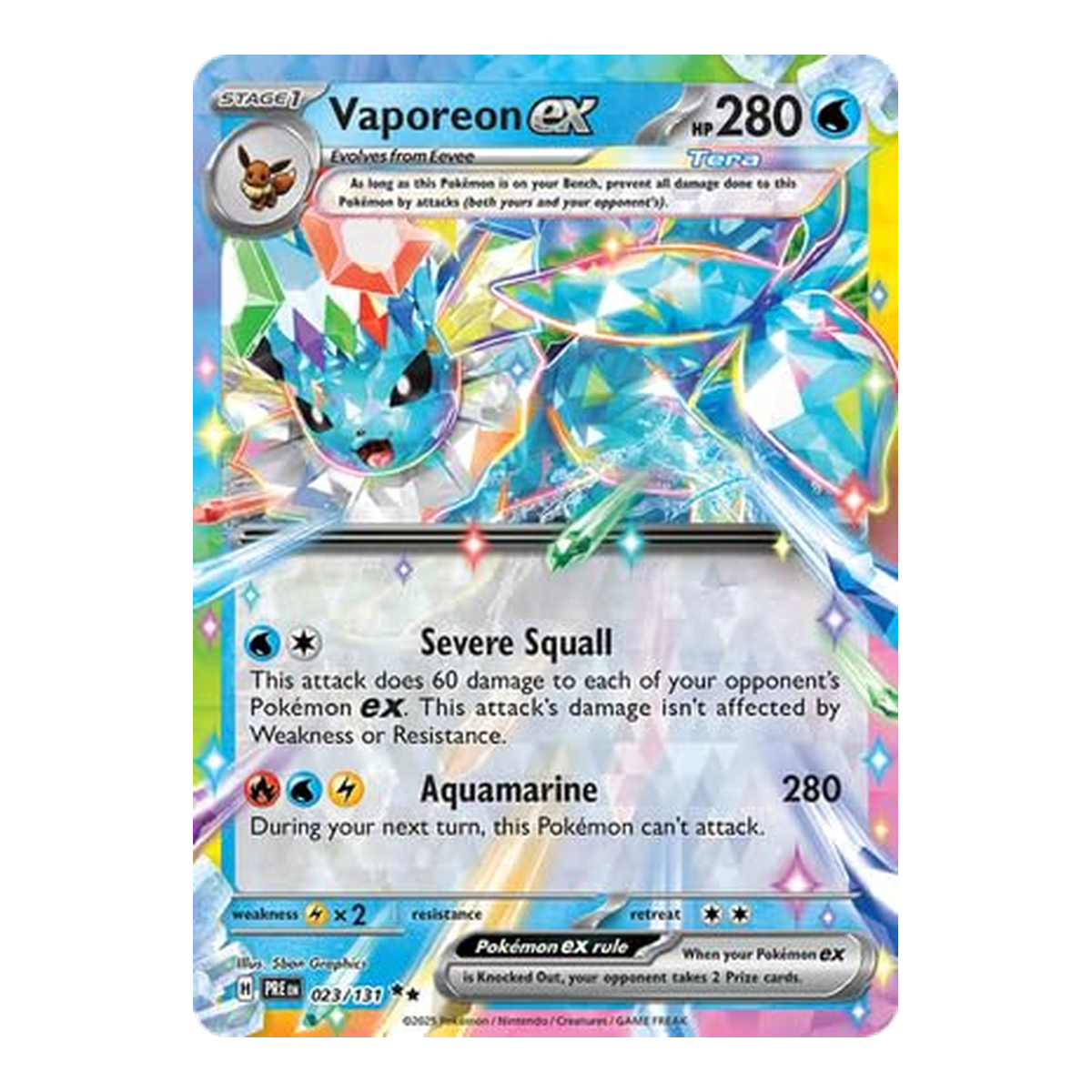 Vaporeon EX Prismatic Evolutions 023 - Inglés