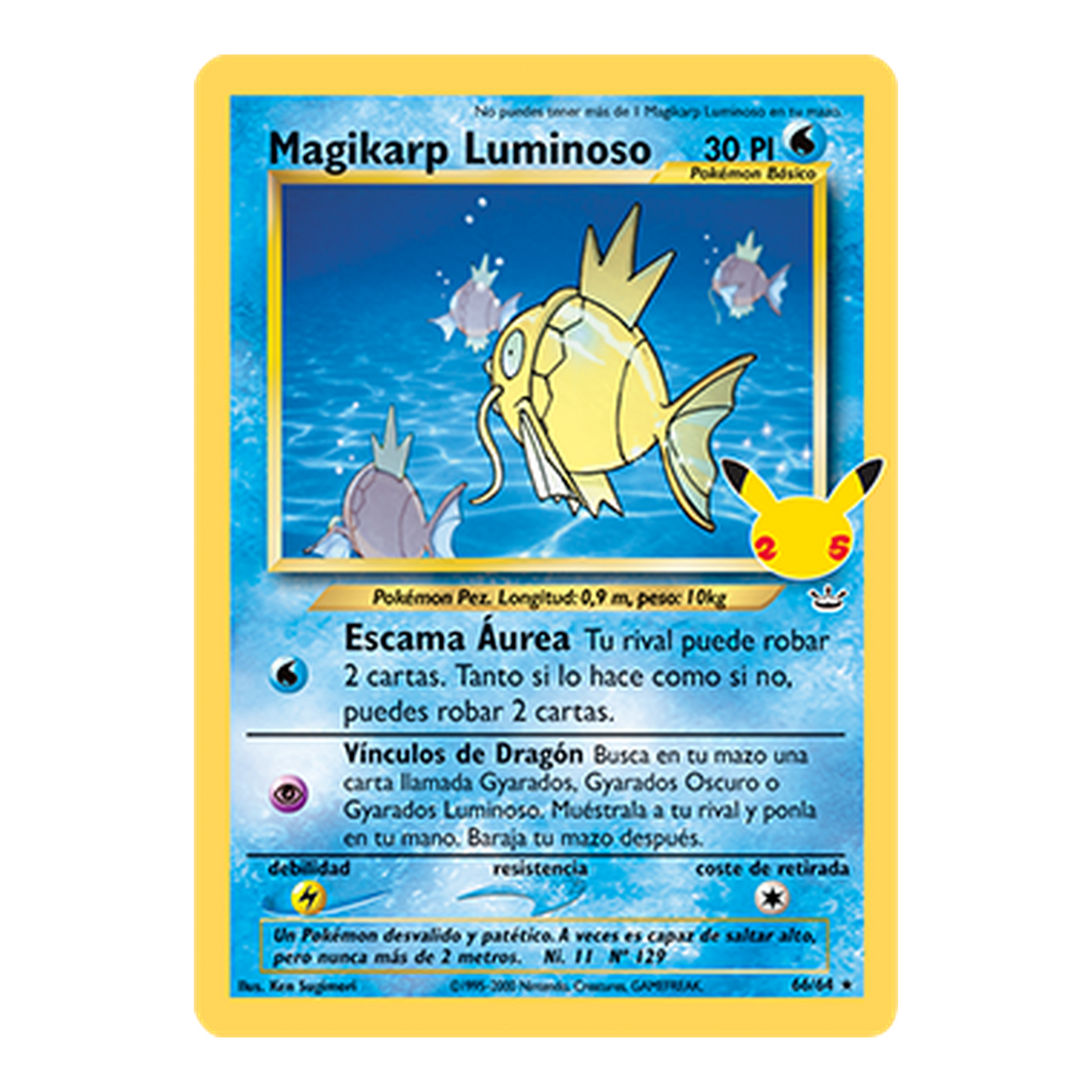 Magikarp Luminoso 25th Celebration 66 - Español