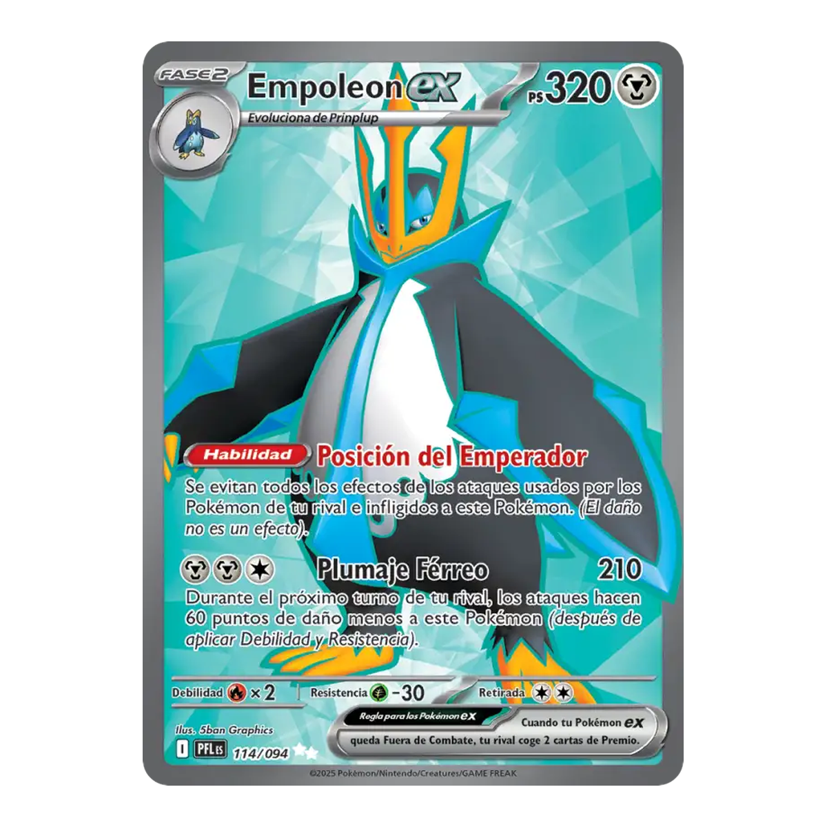 Empoleon EX Phantasmal Flames 114 - Español