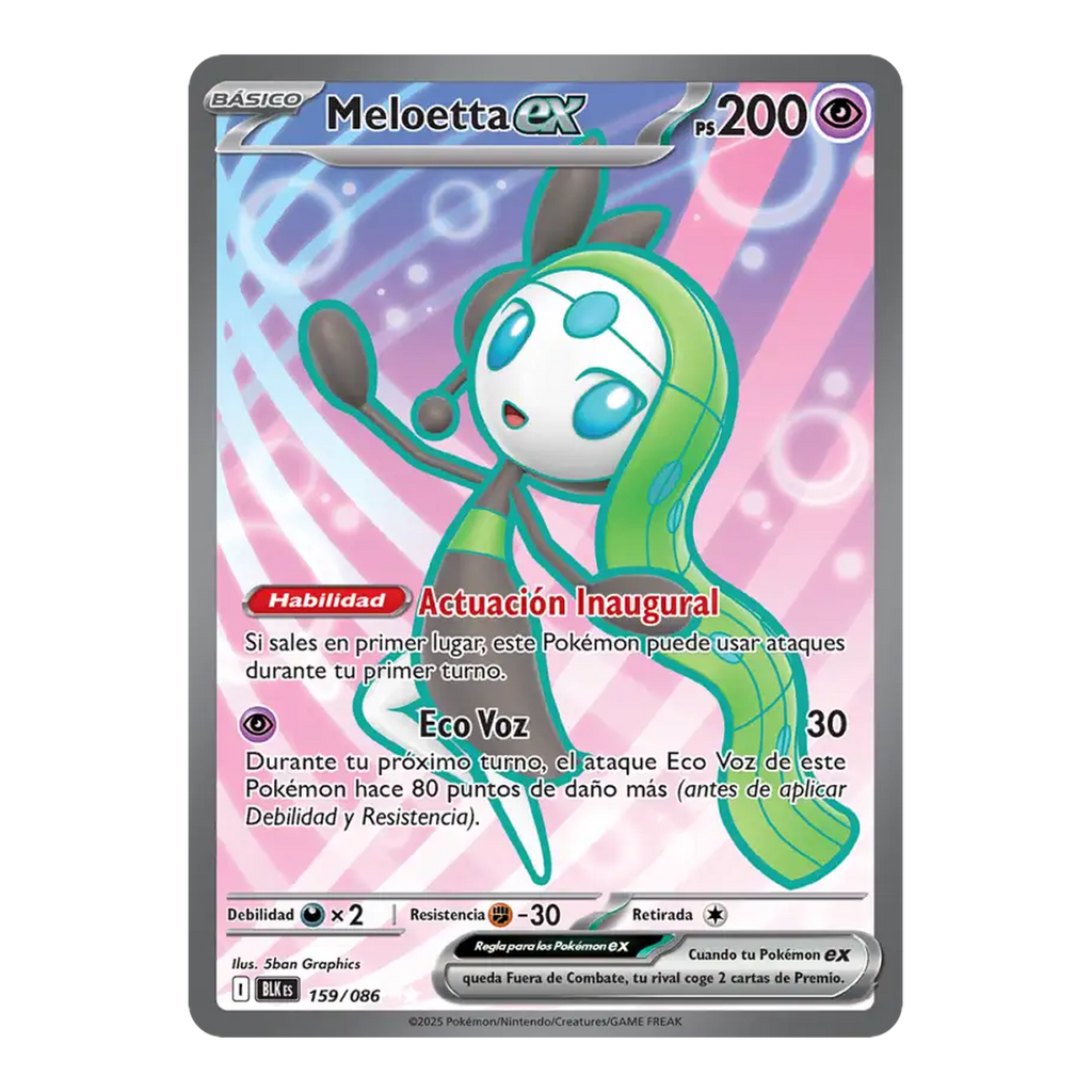 Carta Meloetta EX Black Bolt 159 - Español
